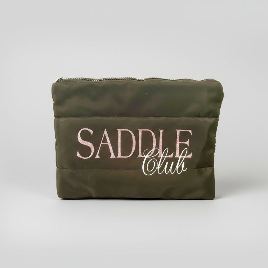 Equestrian Puffer Clutch: Saddle Club Cosmetic Bag