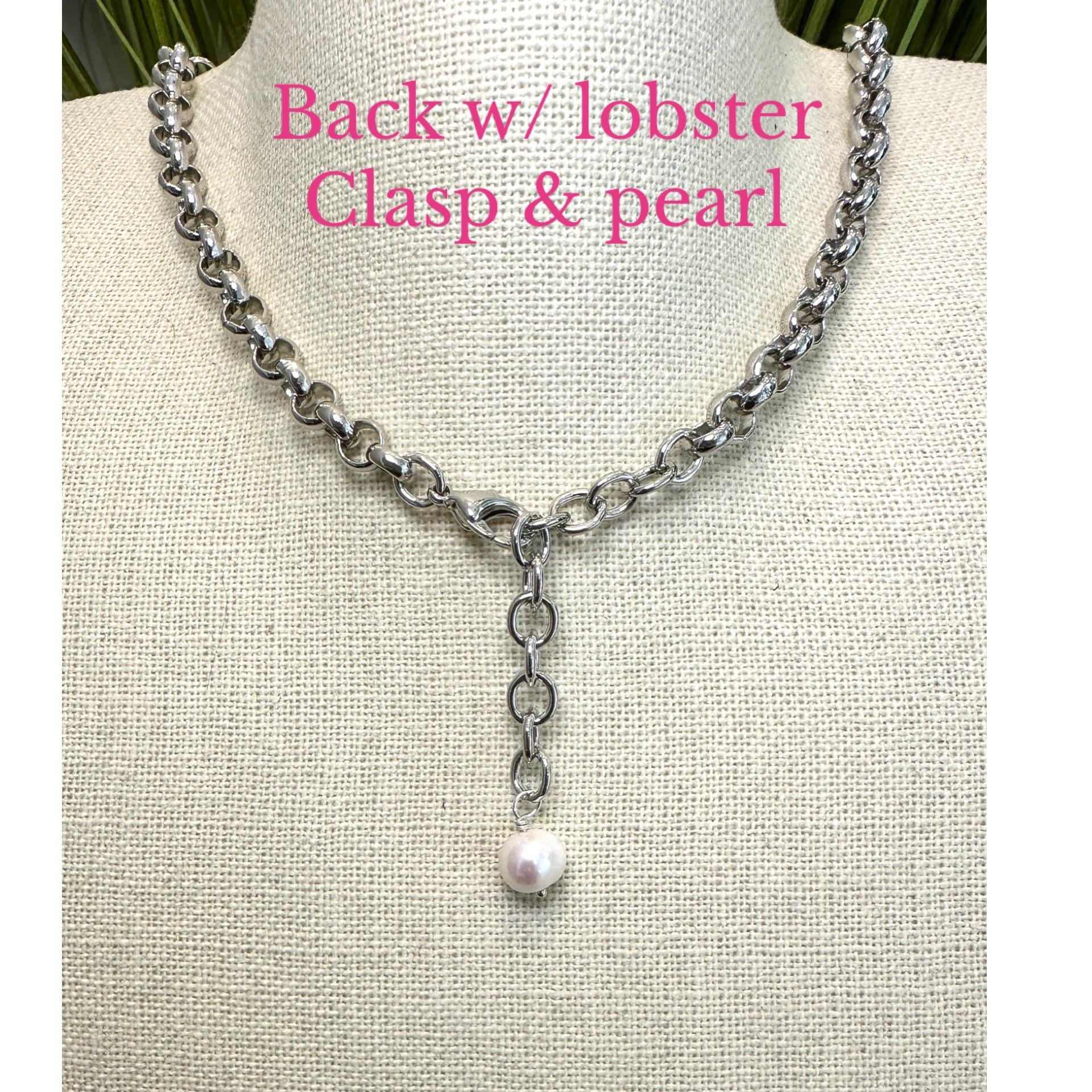 Equestrian Necklace, Equine Silver Lucky Horseshoe, Stirrup Bit & Freshwater Pearl