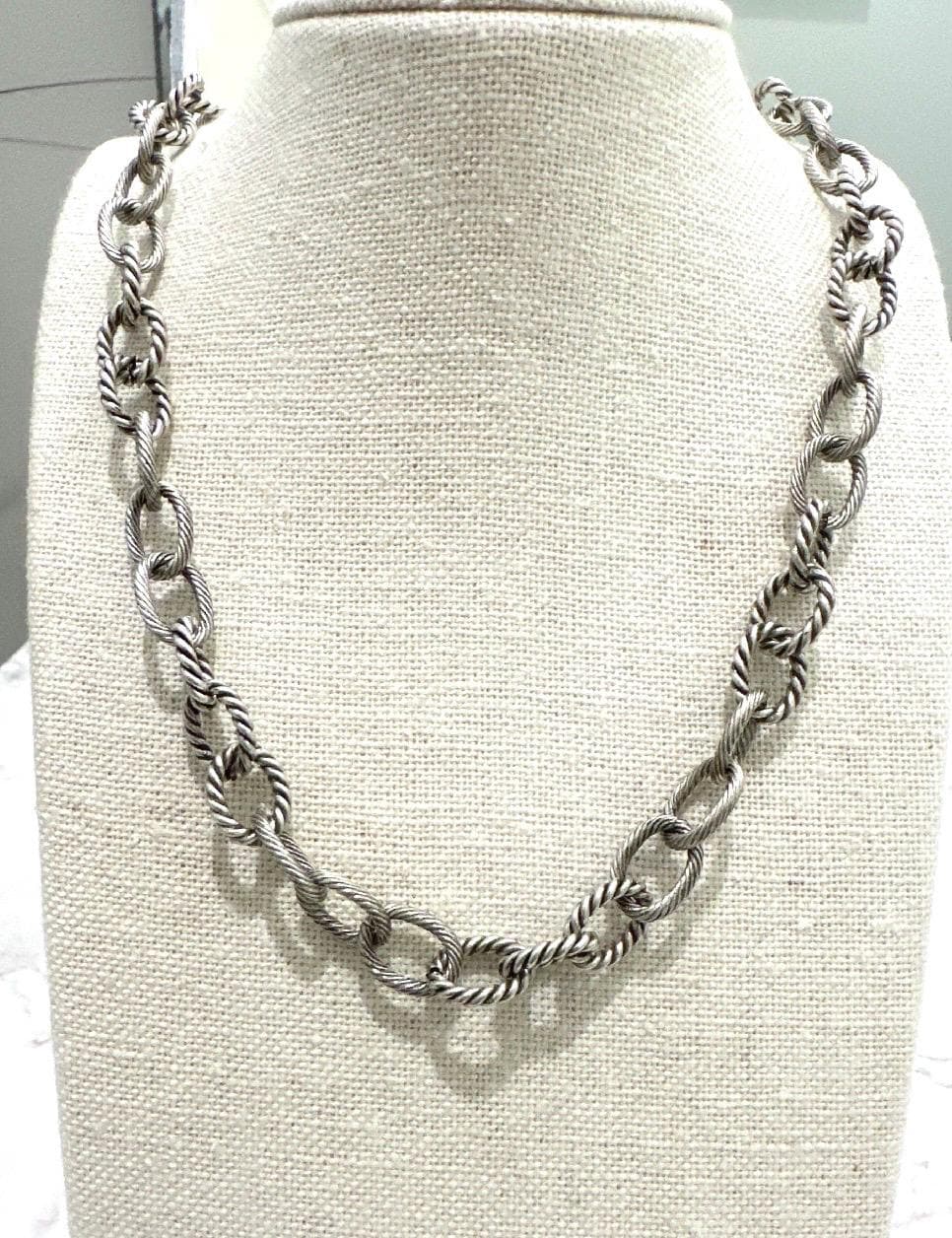 Antique Silver Rope Chain Necklace-Multiple Lengths